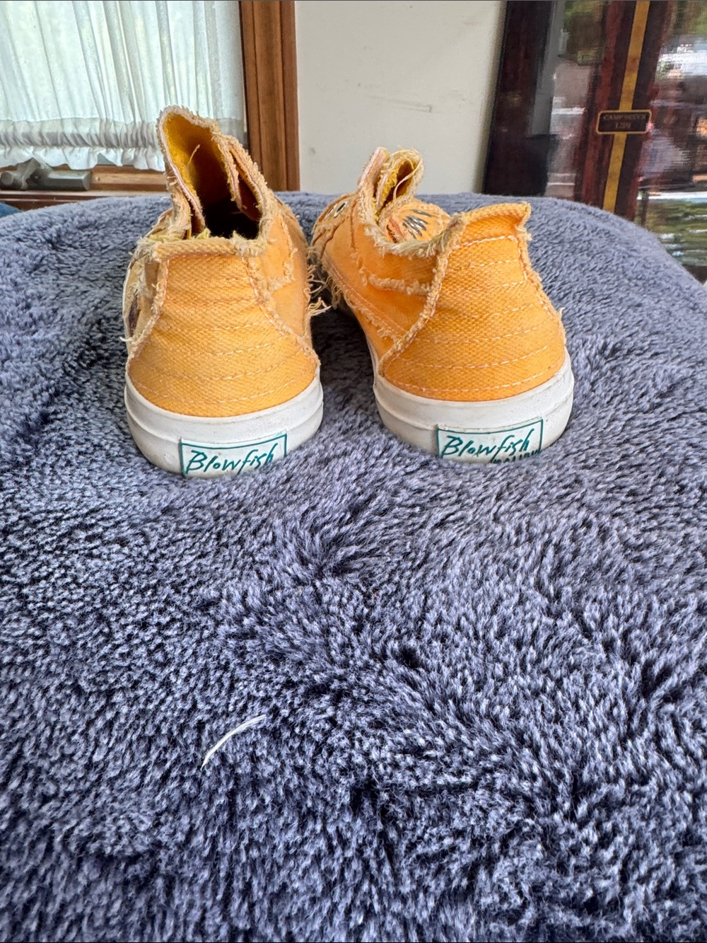 Blowfish Women’s Frayed Slip-On Sneakers in Yellow - Picture 4 of 5